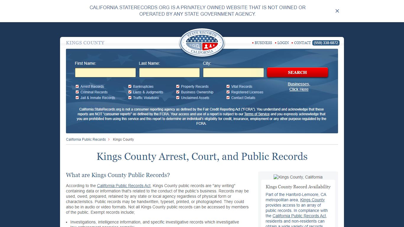 Kings County Arrest, Court, and Public Records